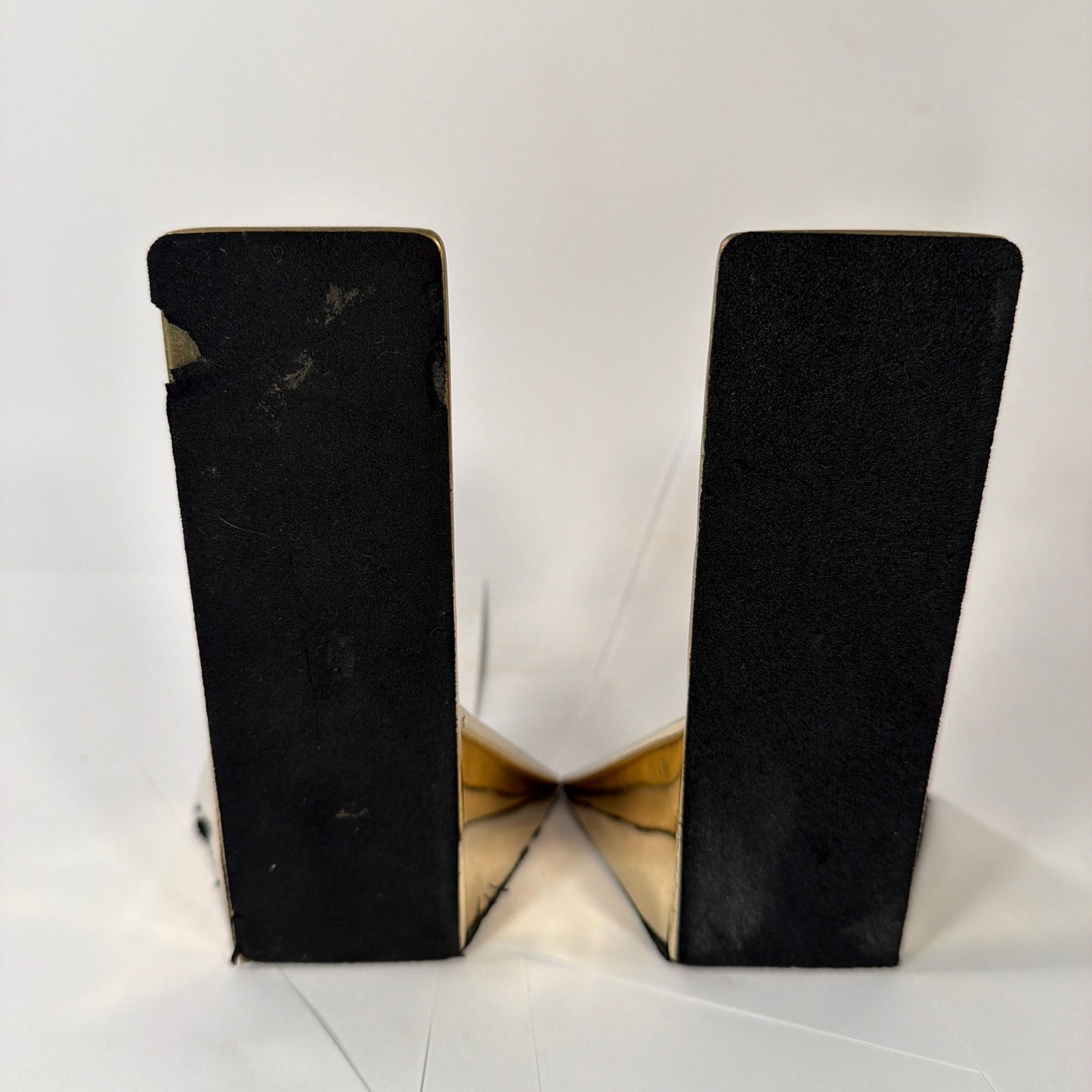 Lederle Caduceus Medical Bookends Pair Silver/Gold Tone Metal