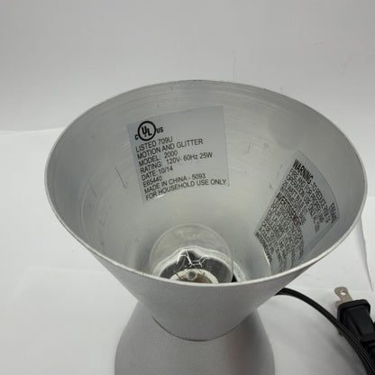 Silver Motion and Glitter Lamp Model 2000 6 Inch Tested Working