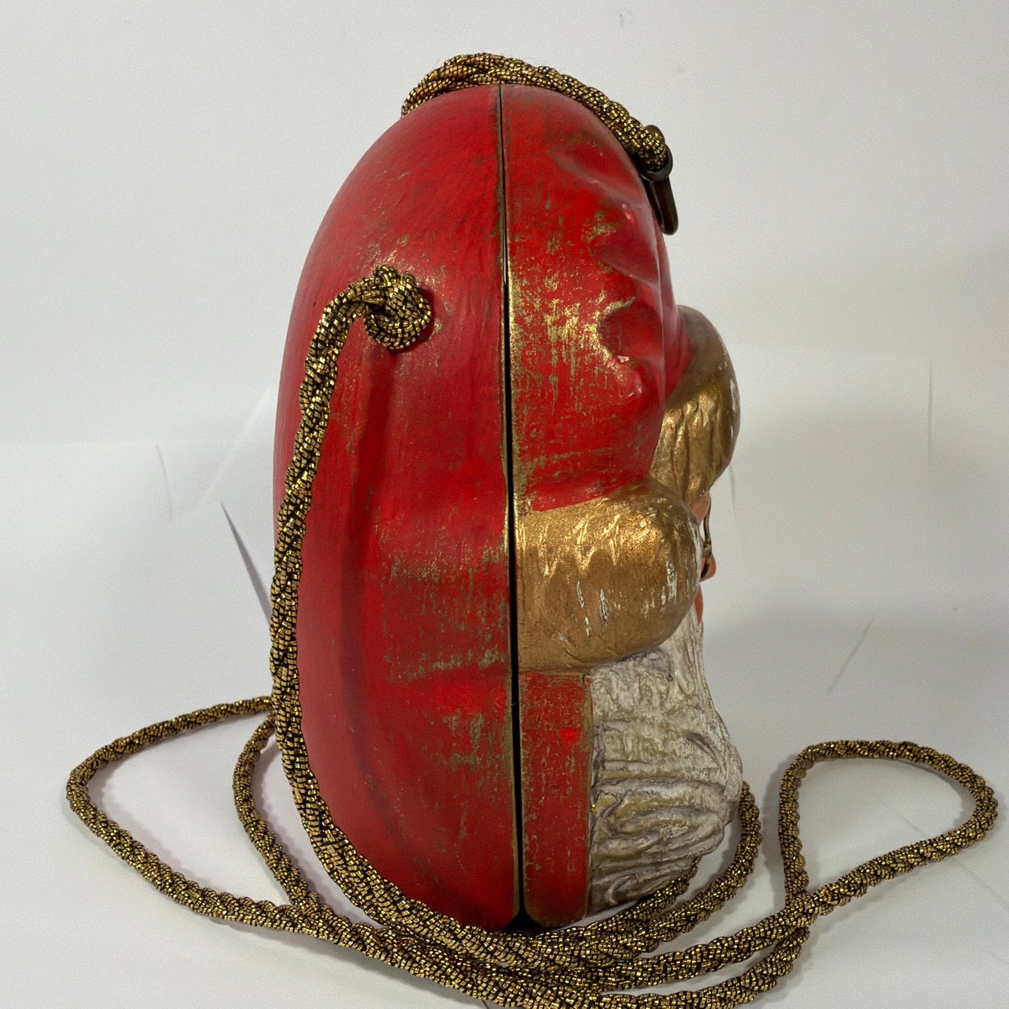 Timmy Woods Beverly Hills Santa Claus Hand-Carved Wooden Purse Handbag