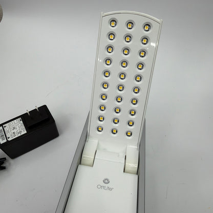 OttLite LED Mobile Task Desk Lamp White/Gray w/ AC Adapter Tested Working