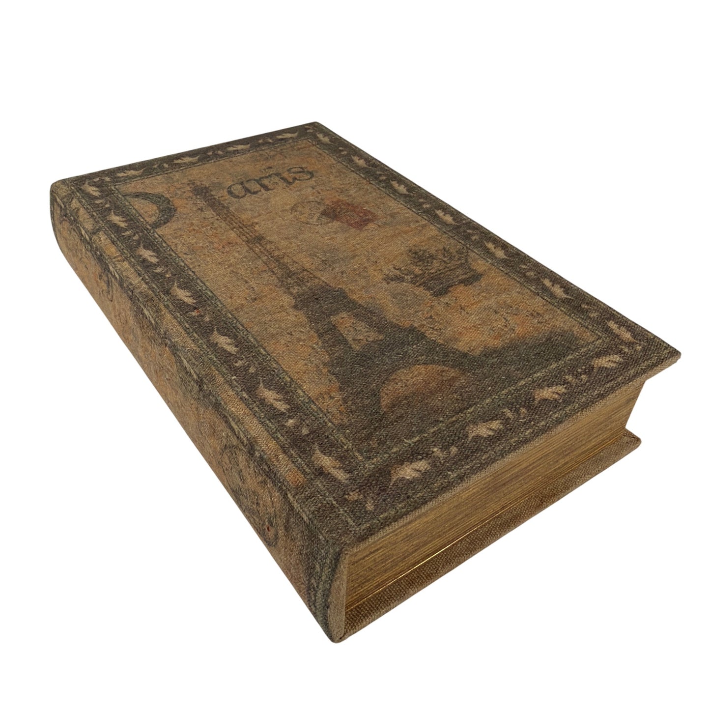 Paris Eiffel Tower Carte Postale Faux Book Storage Keepsake Box 11in