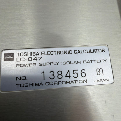 Toshiba LC-847 Solar Liquid Crystal Pocket Calculator With Brown Case Tested