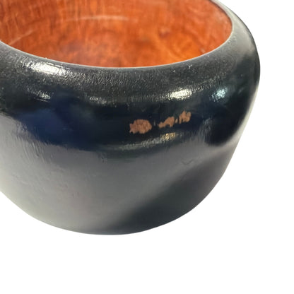 Set of 4 Black Lacquered Wooden Napkin Rings 34mm Inner Diameter