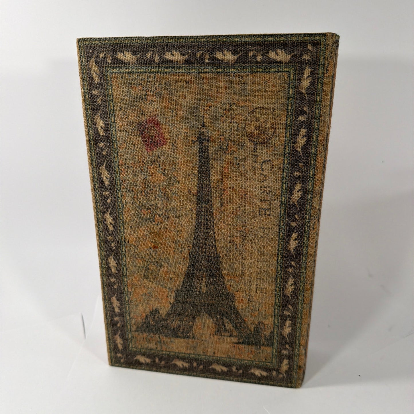 Paris Eiffel Tower Carte Postale Faux Book Storage Keepsake Box 11in