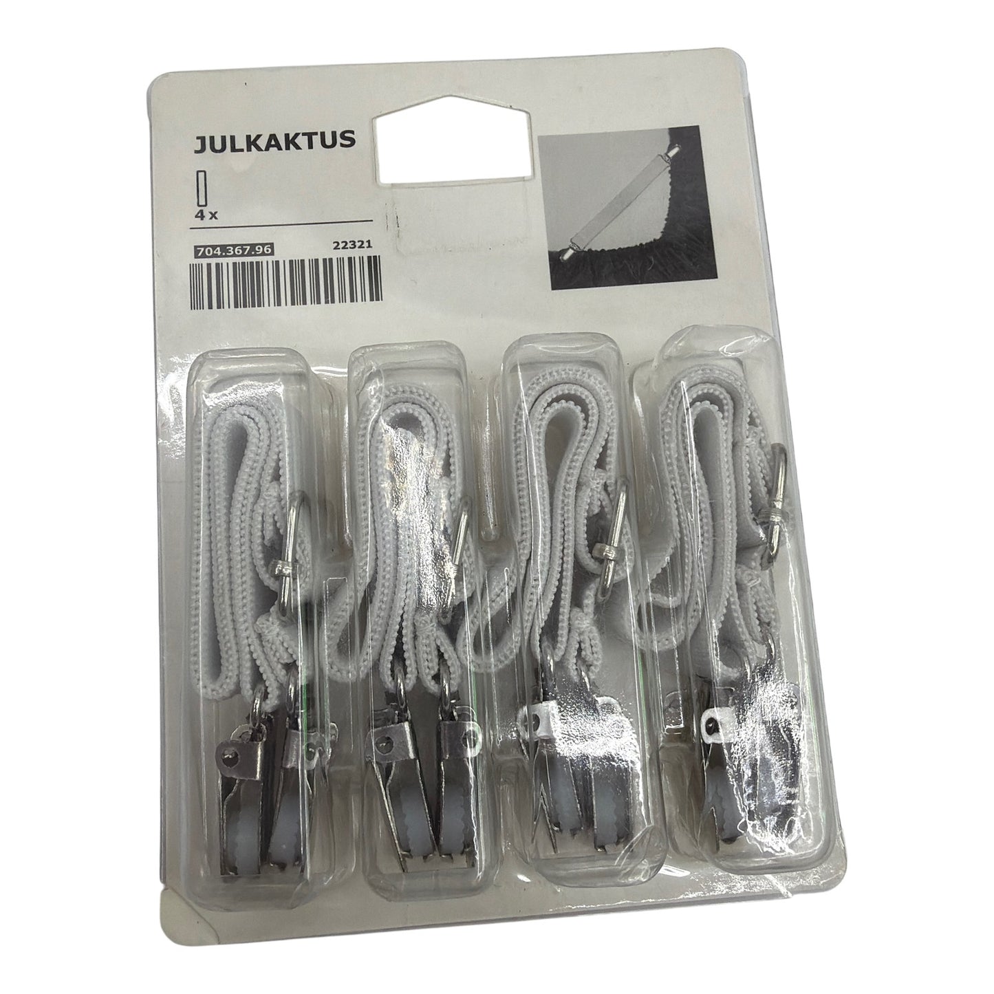 IKEA JULKAKTUS Elastic Strap Sheet Holders White 4-Pack 704.367.96