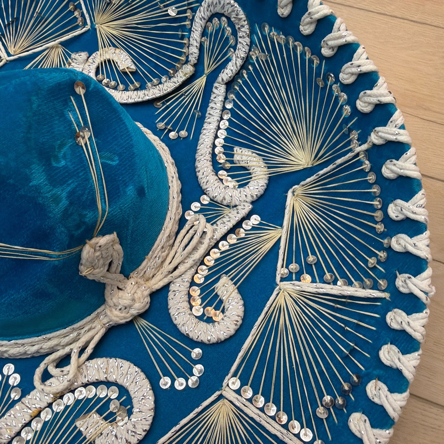 Pigalle XXXXX Blue Sequin Sombrero Hat 23 in Diameter