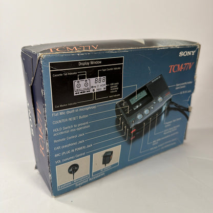 Sony Pressman TCM-77V VOR Auto Reverse Cassette Recorder Tested Working