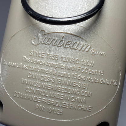 Sunbeam Heated Blanket Controller Style 185B Auto-Off 4 Hours P/N 191825
