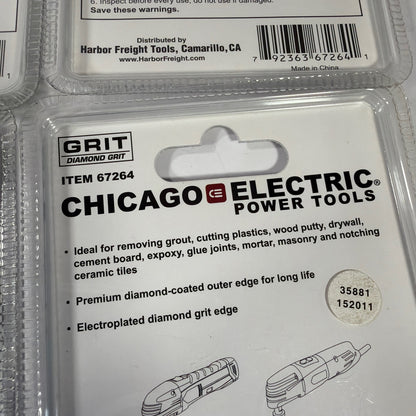 Lot of 6 Chicago Electric 67264 2-1/2 Diamond Grit Multi-Tool Blades New
