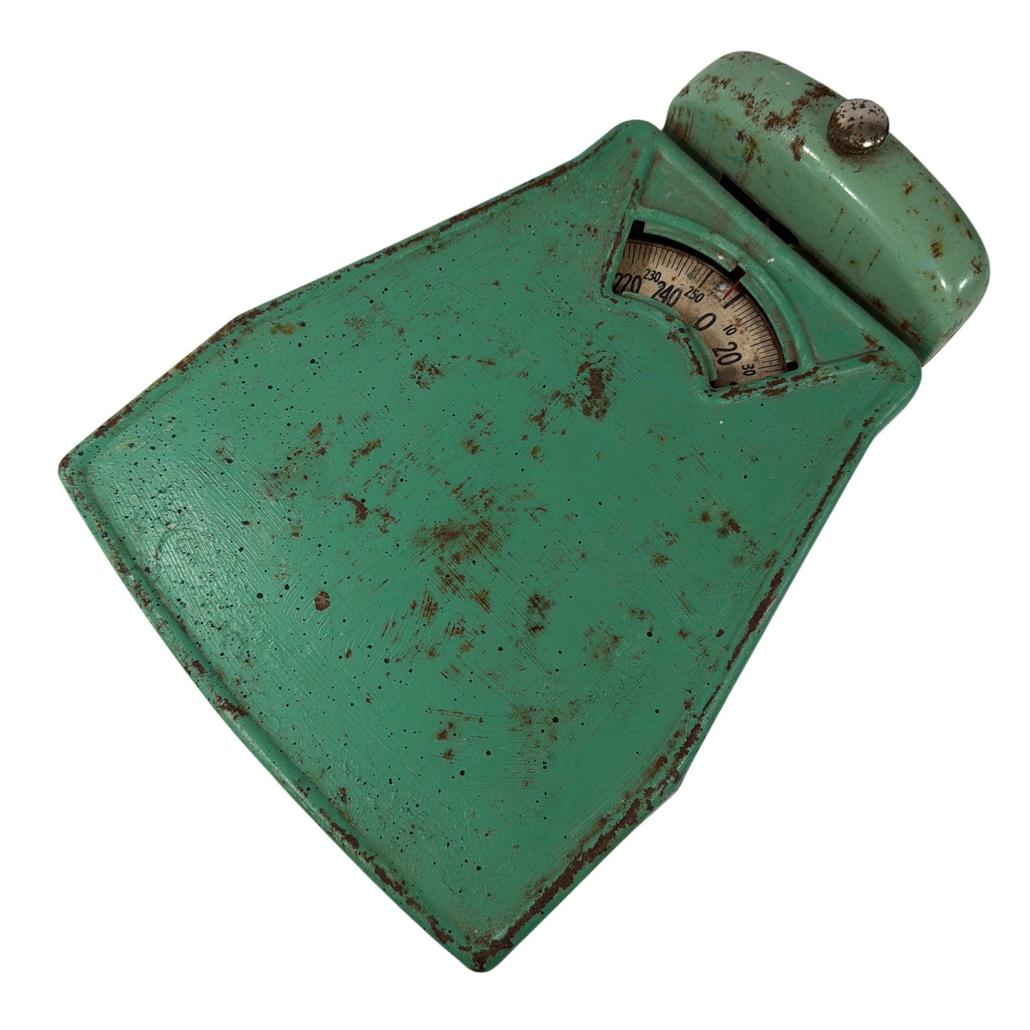 Vintage Green Analog Mechanical Scale 250 lb Platform 9 x 12 x 5