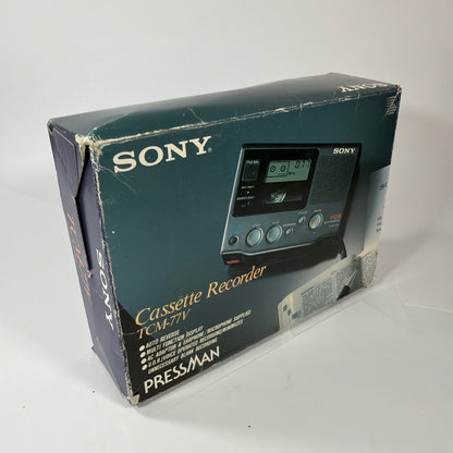 Sony Pressman TCM-77V VOR Auto Reverse Cassette Recorder Tested Working