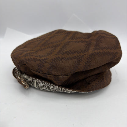 Philippe Guestault Paris Brown Woven Checkerboard Newsboy Baker Boy Cap