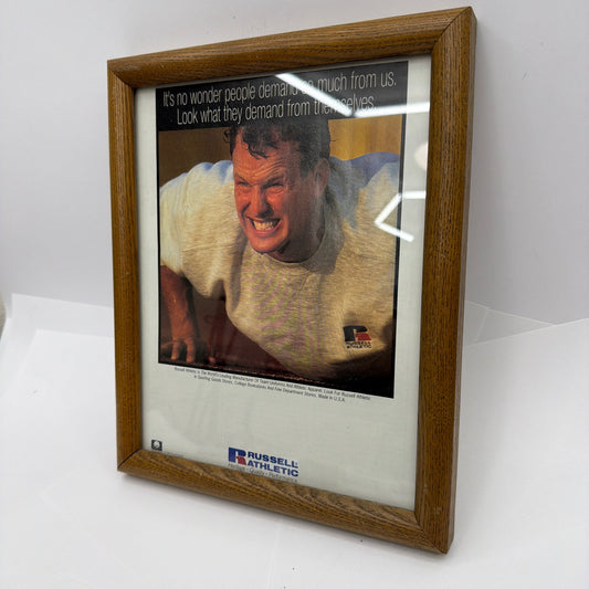 Vintage 1992 Russell Athletic Framed Advertising Wall Decor 9 x 11