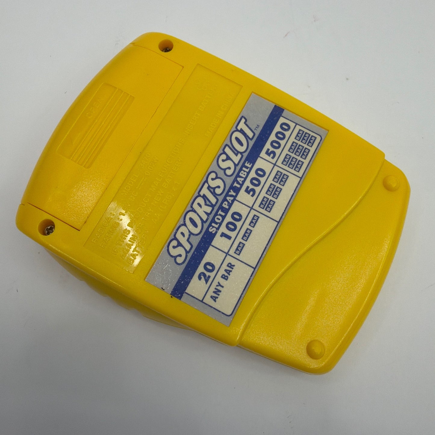 Radica Sports Slot Handheld Electronic Game Yellow Model 3470 Tested Working