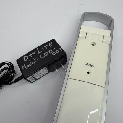 OttLite LED Mobile Task Desk Lamp White/Gray w/ AC Adapter Tested Working