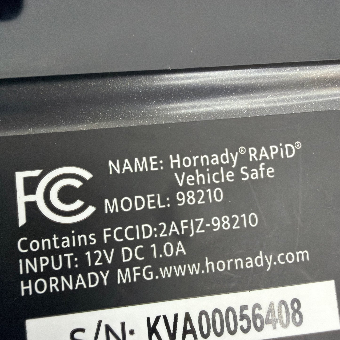 Hornady RAPiD Vehicle Safe 98210 RFID Gun Safe Locked No Key