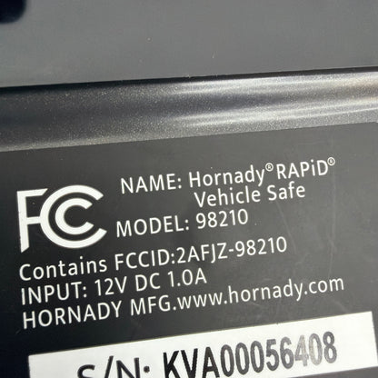 Hornady RAPiD Vehicle Safe 98210 RFID Gun Safe Locked No Key