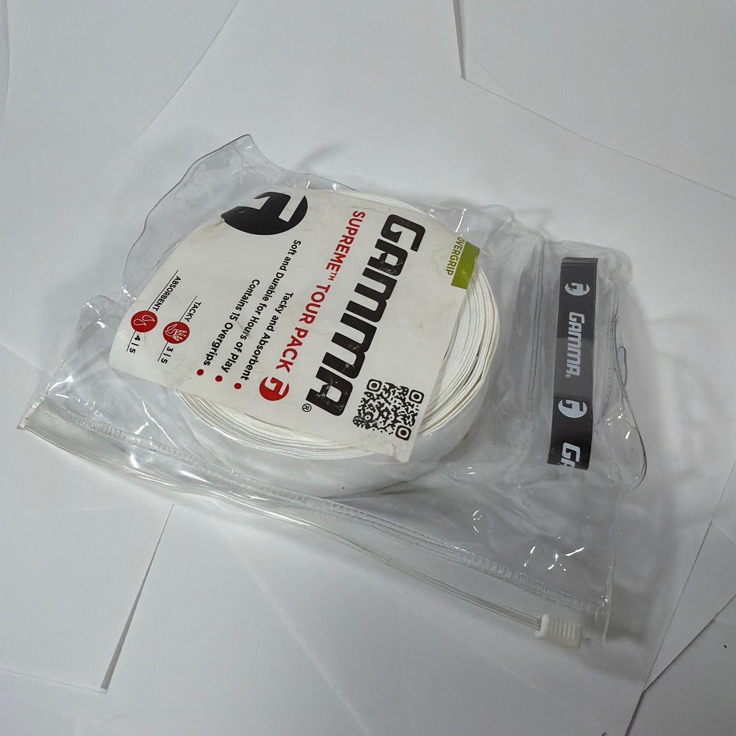 Gamma Supreme Tour Pack White Overgrip 15 Pack Tennis Grip Tape
