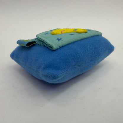 Rich Frog Blue Plush Coin Purse Pouch Moon & Stars Approx 4 x 3 x 2 in