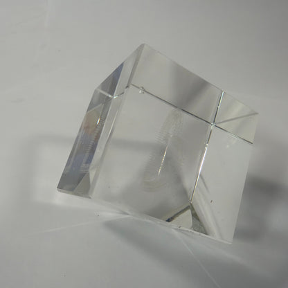 Clear Crystal Glass Cube Paperweight Engraved Heart "You Are My Love!" 1.5 in
