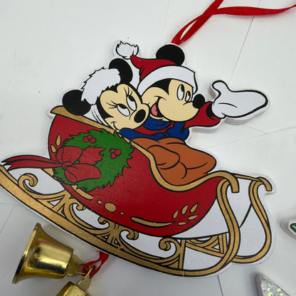 Vintage Disney Christmas Ornament Lot Mickey Minnie Ariel Wood Cutouts