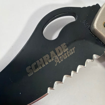 Schrade Aviator Folding Pocket Knife Partially Serrated Black Blade
