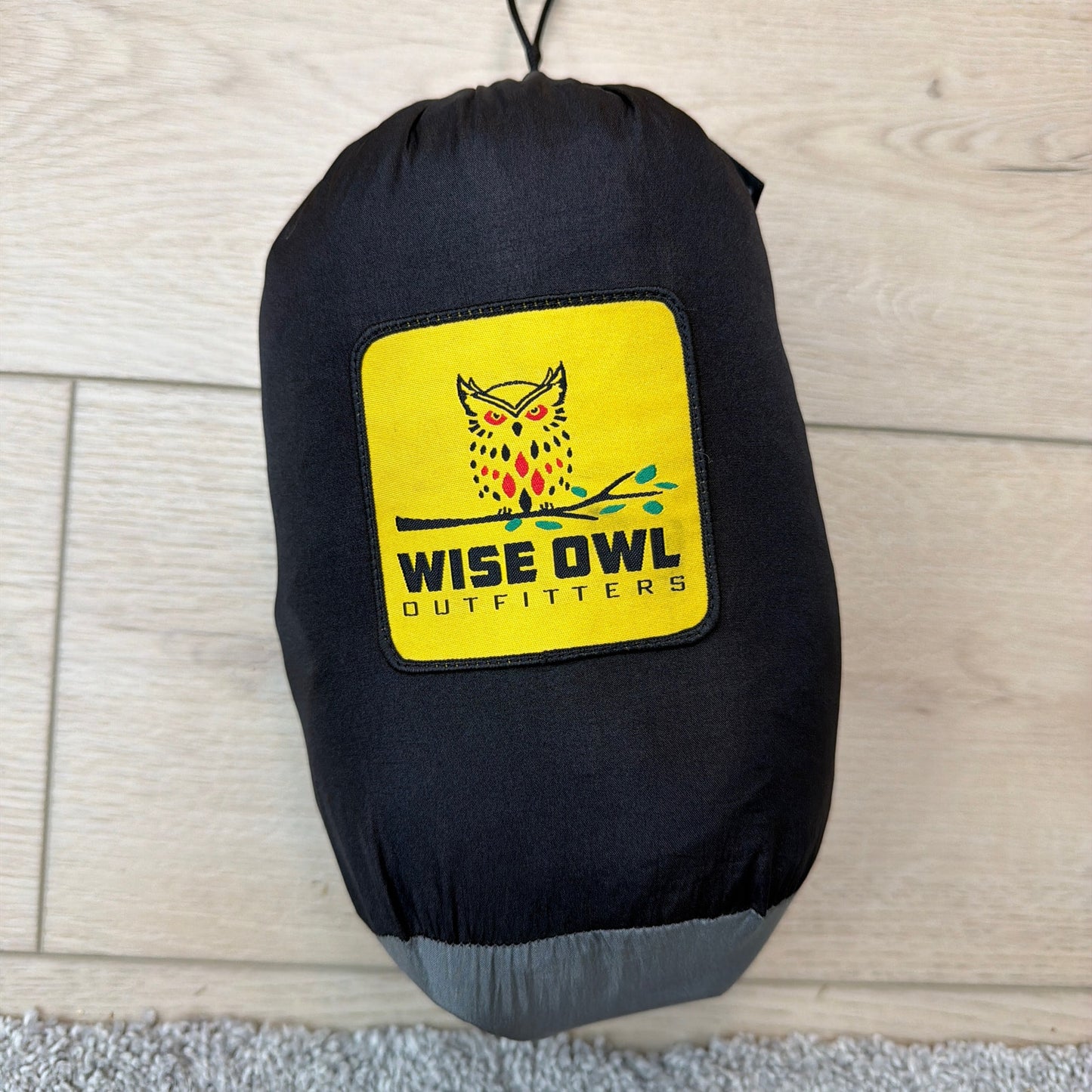 Wise Owl Outfitters DoubleOwl Camping Hammock Black Gray Straps & Carabiners