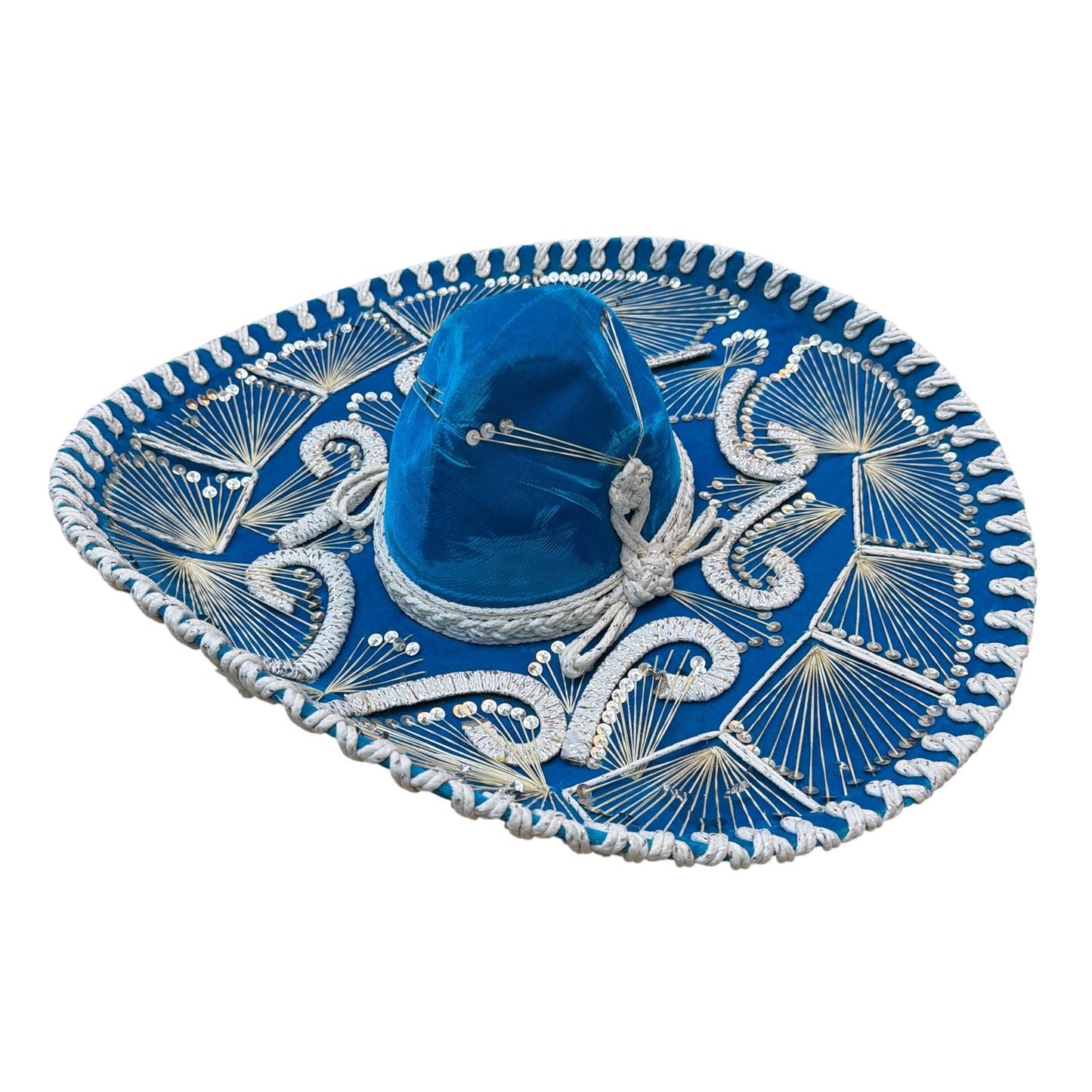 Pigalle XXXXX Blue Sequin Sombrero Hat 23 in Diameter