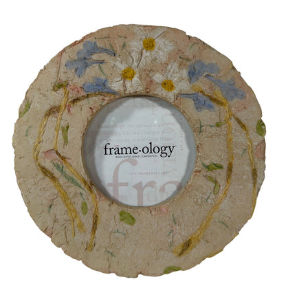 Frameology FF-159944 Round Floral Wreath Photo Frame 7.5in 3.5in Opening