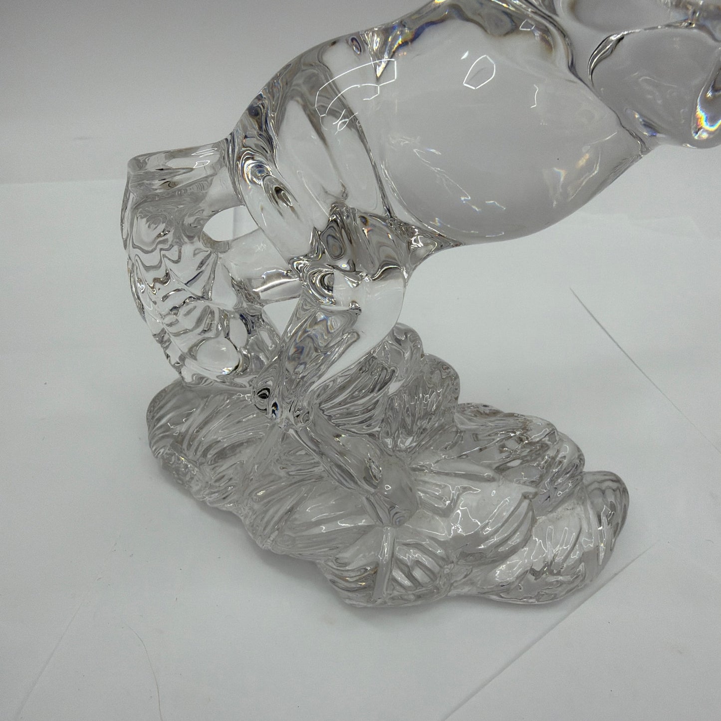 Clear Glass Rearing Horse Figurine 7 1/4 in Tall