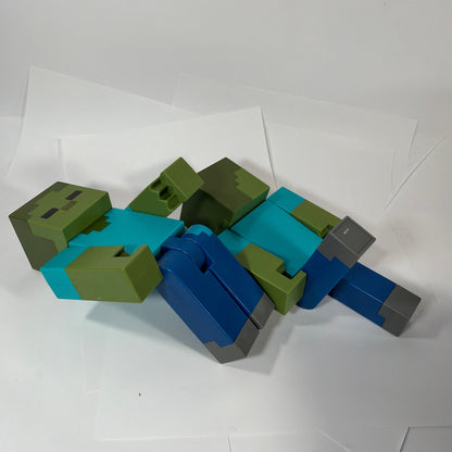 Minecraft Zombie Large Scale Action Figures Lot of 2 Approx 8.5 in