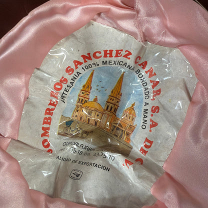 Sombreros Sanchez Red Velvet Charro Sombrero Hat Silver Trim Sequins 15in